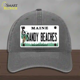 Sandy Beaches Maine Novelty License Plate Hat Unconstructed Cotton / Charcoal