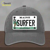 Surfer Maine Novelty License Plate Hat Unconstructed Cotton / Charcoal