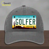 Golfer Arizona Novelty License Plate Hat Unconstructed Cotton / Charcoal