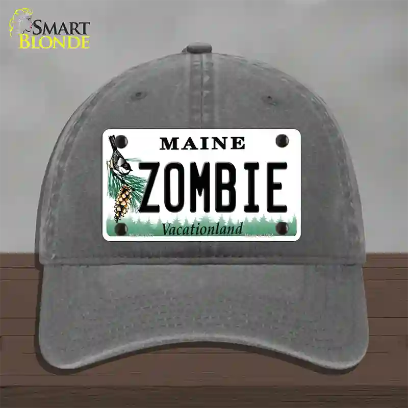 Zombie Maine Novelty License Plate Hat Unconstructed Cotton / Charcoal