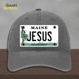 Jesus Maine Novelty License Plate Hat Unconstructed Cotton / Charcoal