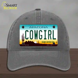 Cowgirl Novelty License Plate Hat Unconstructed Cotton / Charcoal