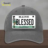 Blessed Maine Novelty License Plate Hat Unconstructed Cotton / Charcoal