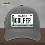 Golfer Maine Novelty License Plate Hat Unconstructed Cotton / Charcoal