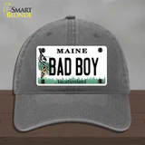 Bad Boy Maine Novelty License Plate Hat Unconstructed Cotton / Charcoal