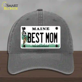 Best Mom Maine Novelty License Plate Hat Unconstructed Cotton / Charcoal