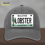 Lobster Maine Novelty License Plate Hat Unconstructed Cotton / Charcoal