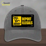 Deport Illegals Novelty License Plate Hat Unconstructed Cotton / Charcoal