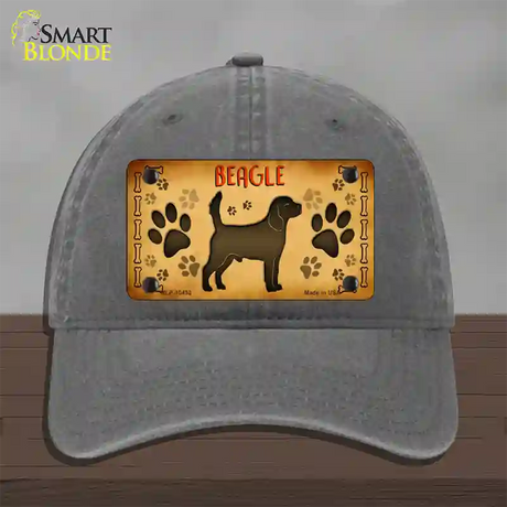 Beagle Novelty License Plate Hat Unconstructed Cotton / Charcoal