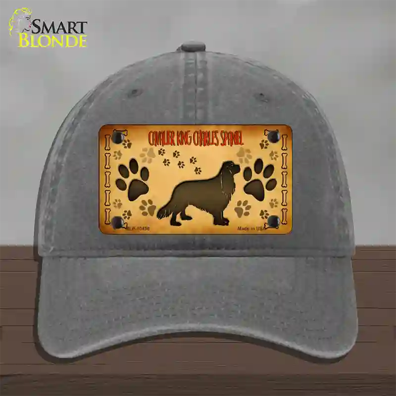 Cavalier King Charles Spaniel Novelty License Plate Hat Unconstructed Cotton / Charcoal