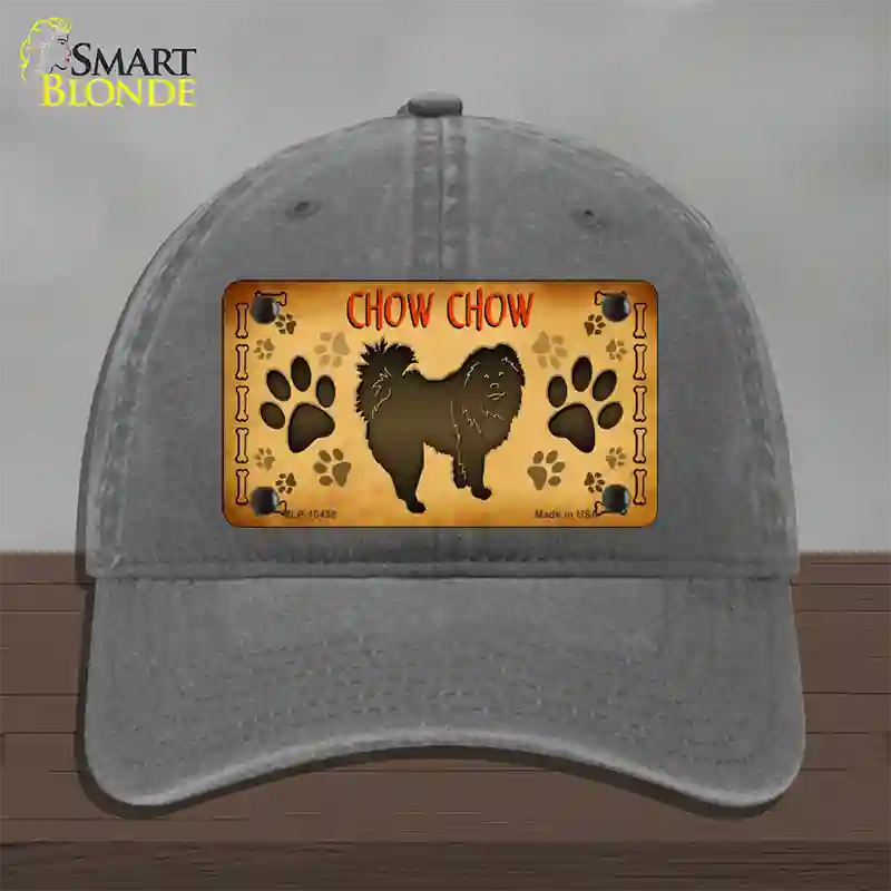 Chow Chow Novelty License Plate Hat Unconstructed Cotton / Charcoal