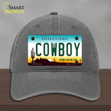 Cowboy Arizona Novelty License Plate Hat Unconstructed Cotton / Charcoal