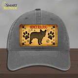 French Bulldog Novelty License Plate Hat Unconstructed Cotton / Charcoal