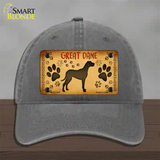 Great Dane Novelty License Plate Hat Unconstructed Cotton / Charcoal