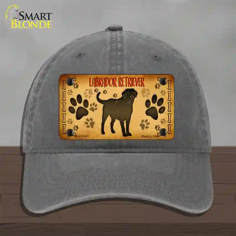 Labrador Retriever Novelty License Plate Hat Unconstructed Cotton / Charcoal