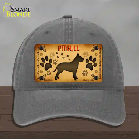 Pitbull Novelty License Plate Hat Unconstructed Cotton / Charcoal