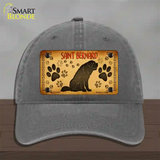 Saint Bernard Novelty License Plate Hat Unconstructed Cotton / Charcoal