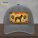 Siberian Husky Novelty License Plate Hat Unconstructed Cotton / Charcoal