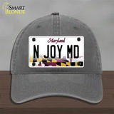 N Joy MD Maryland Novelty License Plate Hat Unconstructed Cotton / Charcoal