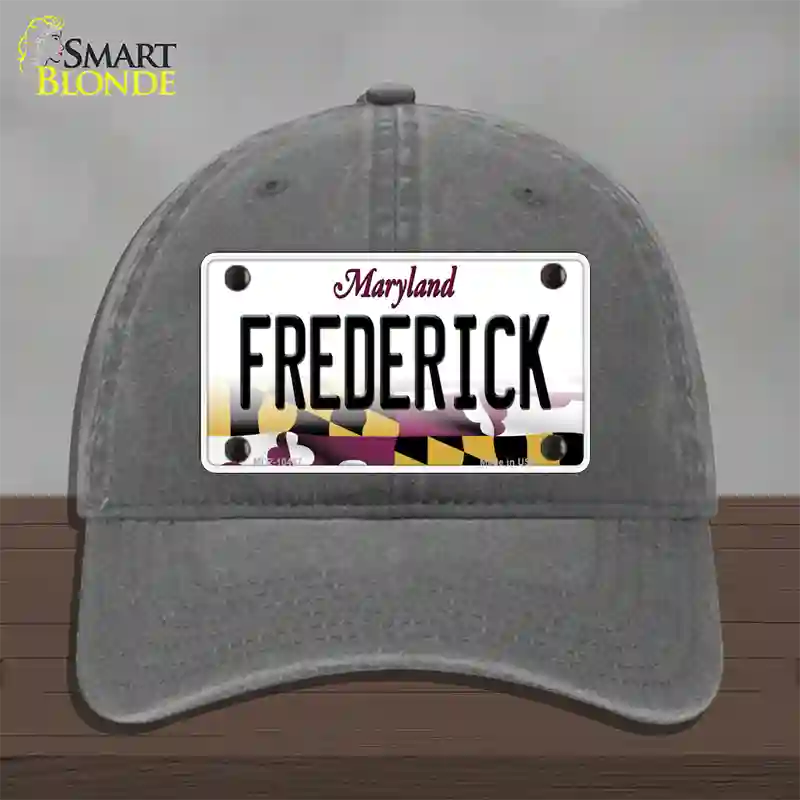 Frederick Maryland Novelty License Plate Hat Unconstructed Cotton / Charcoal