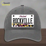 Rockville Maryland Novelty License Plate Hat Unconstructed Cotton / Charcoal