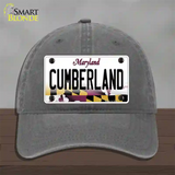 Cumberland Maryland Novelty License Plate Hat Unconstructed Cotton / Charcoal