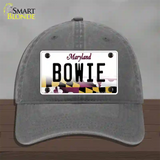 Bowie Maryland Novelty License Plate Hat Unconstructed Cotton / Charcoal