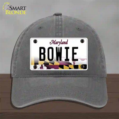 Bowie Maryland Novelty License Plate Hat Unconstructed Cotton / Charcoal