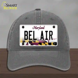 Bel Air Maryland Novelty License Plate Hat Unconstructed Cotton / Charcoal