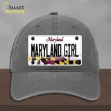 Maryland Girl Maryland Novelty License Plate Hat Unconstructed Cotton / Charcoal