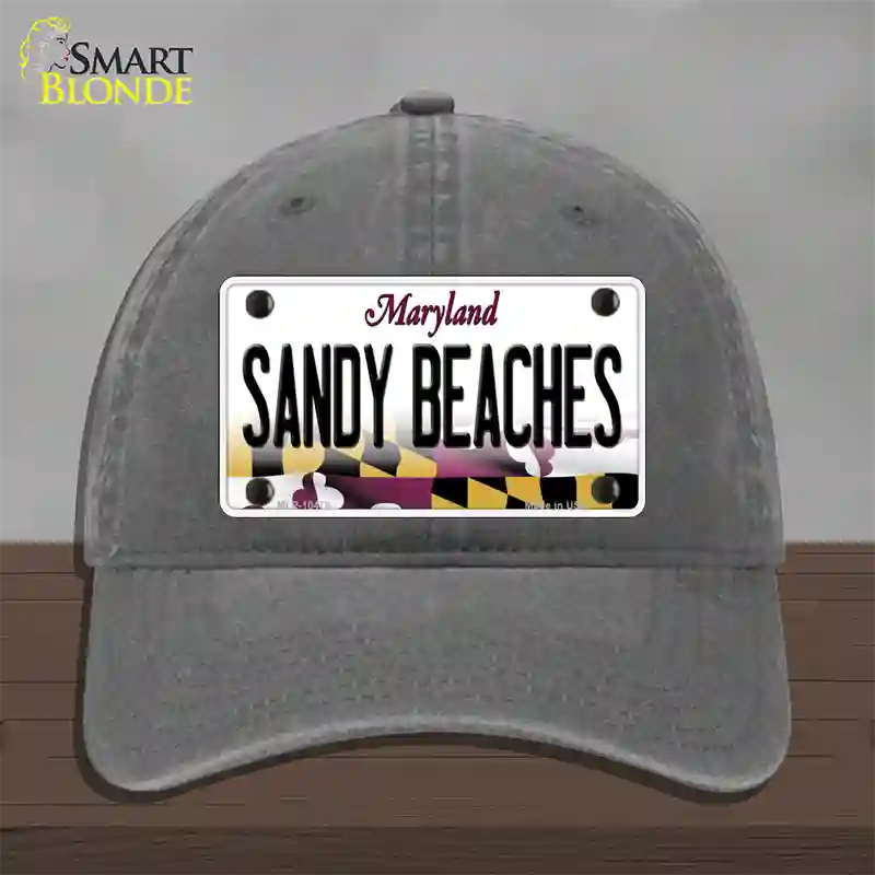 Sandy Beaches Maryland Novelty License Plate Hat Unconstructed Cotton / Charcoal