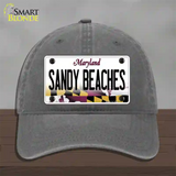 Sandy Beaches Maryland Novelty License Plate Hat Unconstructed Cotton / Charcoal