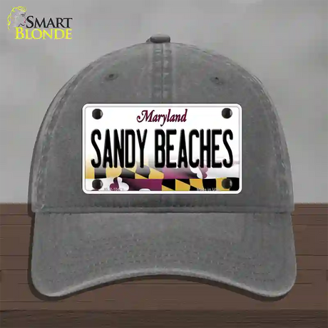 Sandy Beaches Maryland Novelty License Plate Hat Unconstructed Cotton / Charcoal