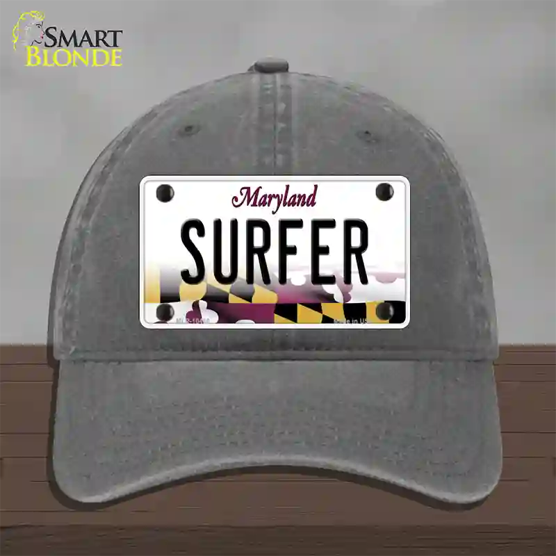 Surfer Maryland Novelty License Plate Hat Unconstructed Cotton / Charcoal