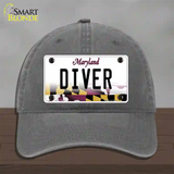 Diver Maryland Novelty License Plate Hat Unconstructed Cotton / Charcoal