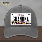 Grandma Maryland Novelty License Plate Hat Unconstructed Cotton / Charcoal