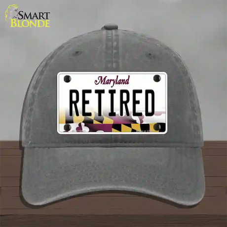 Retired Maryland Novelty License Plate Hat Unconstructed Cotton / Charcoal