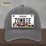 Zombie Maryland Novelty License Plate Hat Unconstructed Cotton / Charcoal