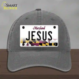 Jesus Maryland Novelty License Plate Hat Unconstructed Cotton / Charcoal