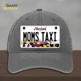 Moms Taxi Maryland Novelty License Plate Hat Unconstructed Cotton / Charcoal