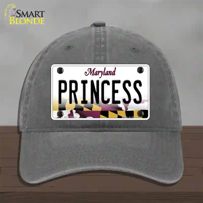 Princess Maryland Novelty License Plate Hat Unconstructed Cotton / Charcoal