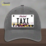 Taxi Maryland Novelty License Plate Hat Unconstructed Cotton / Charcoal