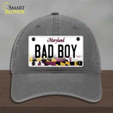 Bad Boy Maryland Novelty License Plate Hat Unconstructed Cotton / Charcoal