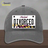 Divorced Maryland Novelty License Plate Hat Unconstructed Cotton / Charcoal