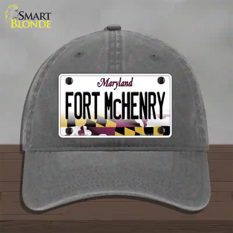 Fort McHenry Maryland Novelty License Plate Hat Unconstructed Cotton / Charcoal