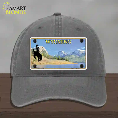 Wyoming Blank Novelty License Plate Hat Unconstructed Cotton / Charcoal