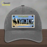 Wyoming Tag Novelty License Plate Hat Unconstructed Cotton / Charcoal