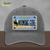 Wyoming Girl Novelty License Plate Hat Unconstructed Cotton / Charcoal