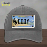 Cody Wyoming Novelty License Plate Hat Unconstructed Cotton / Charcoal