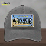 Rock Springs Wyoming Novelty License Plate Hat Unconstructed Cotton / Charcoal